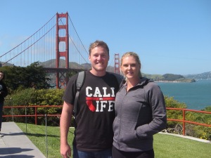 Us in Golden Gate Park overlooking Golden Gate Bridge