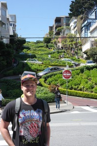 Curt at the bottom of Lombard Street - The Crookedest Street in the World!