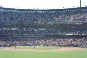 Right after a walk-off home run. Giants win!