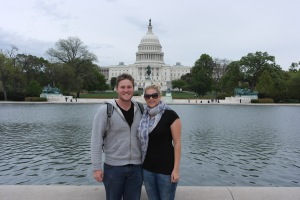 The two of us with Capitol Hill and the Reflecting Pool behind us.