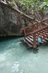 Stairs leading in to the beautiful cenote