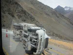 Truck rolled over!