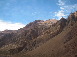 On our way out of the Andes in Argentina