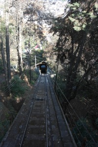 The view from down the track from the Funicular