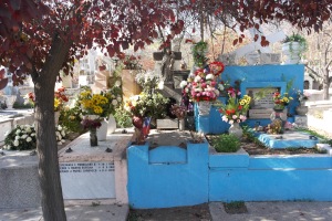 One of the childrens' graves in the cemetery